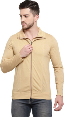 Adorbs Trend Solid Men Polo Neck Beige T-Shirt