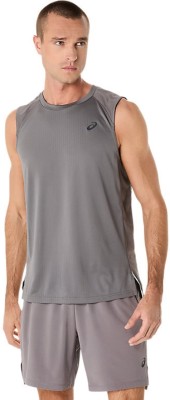 Asics Sporty Men Round Neck Grey T-Shirt