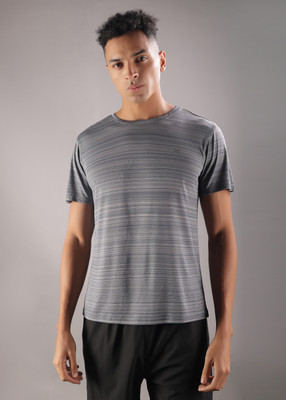 Force NXT Solid Men Round Neck Grey T-Shirt