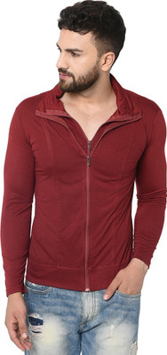 Tresna Trending Solid Men Polo Neck Maroon T-Shirt