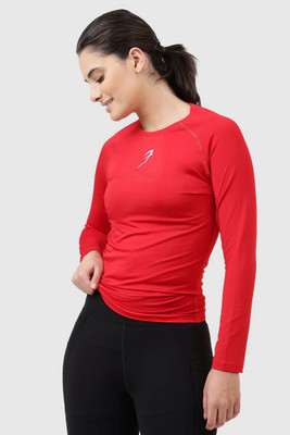 FuaarK Solid Women Crew Neck Red T-Shirt
