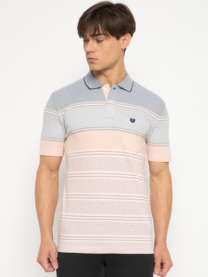 DUKE Striped Men Polo Neck Multicolor T-Shirt