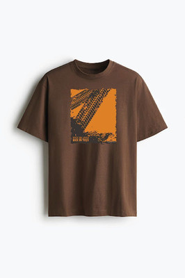 FORTY DEGREE CELCIUS Solid Men Round Neck Brown T-Shirt