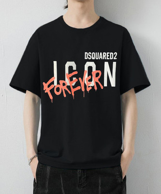 Try This Typography Men Round Neck White, Black T-Shirt