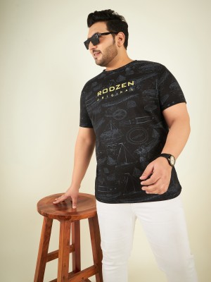 RodZen Printed, Typography Men Round Neck Black T-Shirt