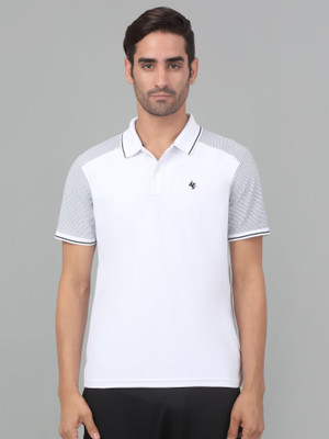 CANTABIL Solid Men Polo Neck White T-Shirt
