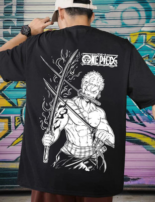 Manlino Graphic Print Men Round Neck Black T-Shirt