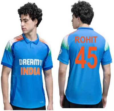 ponss Printed Men Polo Neck Blue T-Shirt