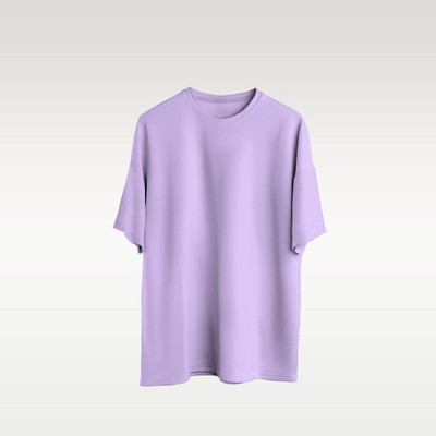 R S Fashion Trend Solid Men Round Neck Purple T-Shirt