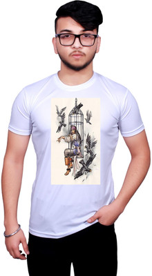 GOLDMONKS Printed Men Round Neck White T-Shirt
