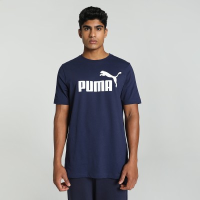 PUMA Printed Men Crew Neck Blue T-Shirt