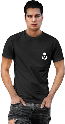 Fighterhero Solid, Printed Men Round Neck Grey T-Shirt
