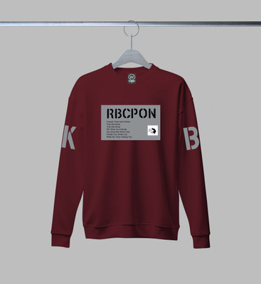 RK CLOTHING Typography Men Round Neck Maroon T-Shirt
