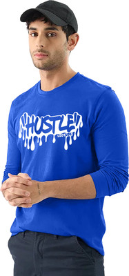 Leotude Printed Men Round Neck Blue T-Shirt