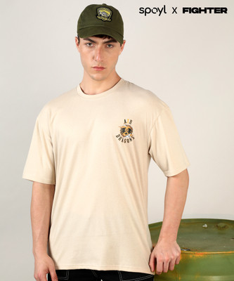CAMPUS SUTRA Solid Men Round Neck Yellow T-Shirt