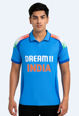 Ryze Printed Men Polo Neck Blue T-Shirt