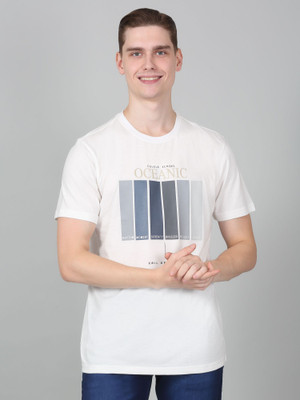 CANTABIL Printed Men Round Neck White T-Shirt