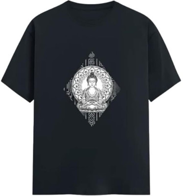 ARYA Graphic Print Men Round Neck Beige T-Shirt