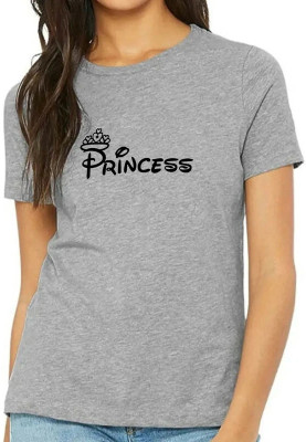 Smart Colors Printed Women Round Neck Grey T-Shirt