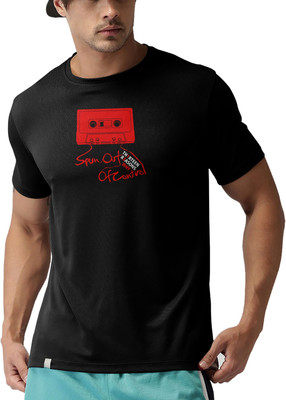 THE PRINT PLATTER Graphic Print Men Round Neck Black T-Shirt