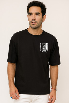 Be Crazyy Graphic Print Men Round Neck Black T-Shirt