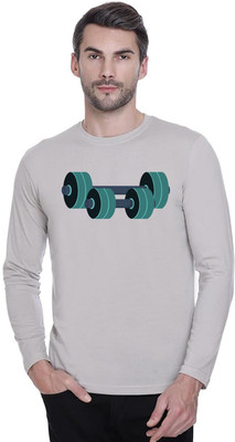 LV CARE Printed Men Round Neck Grey T-Shirt