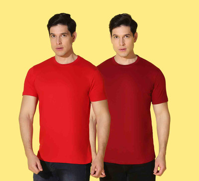 WOOSTRO Solid, Printed Men Round Neck Multicolor T-Shirt
