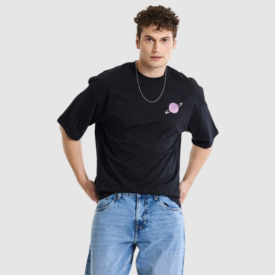 Snitch Graphic Print Men Round Neck Black T-Shirt