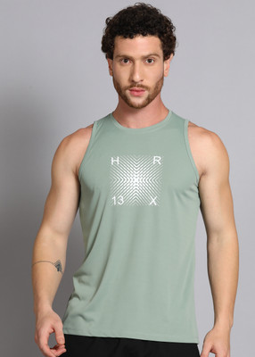 HRX by Hrithik Roshan Graphic Print Men Round Neck Light Green T-Shirt