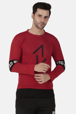 SM SHAYAM CREATION Printed Men Round Neck Red T-Shirt
