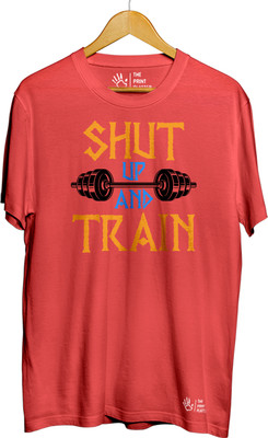 THE PRINT PLATTER Graphic Print Men Round Neck Red T-Shirt