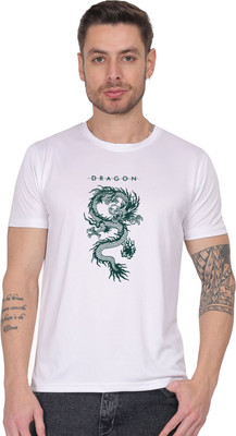 AZAADGARMENT Typography Men Round Neck White T-Shirt