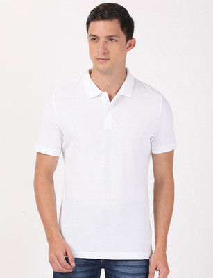 JOCKEY Solid Men Polo Neck White T-Shirt