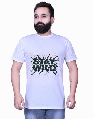buaGi collection Printed Men Round Neck White T-Shirt