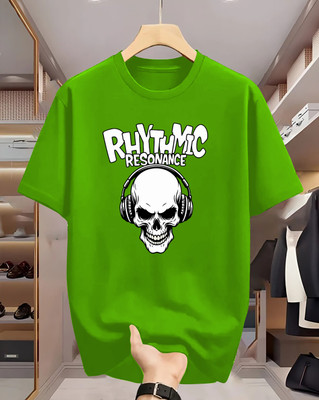 Beaumen Printed Men Round Neck Green T-Shirt