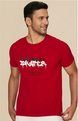MACK JONNEY Printed Men Round Neck Red T-Shirt