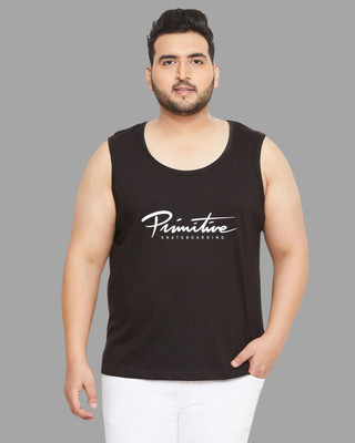 KIXO PLUS Printed Men Round Neck Black T-Shirt