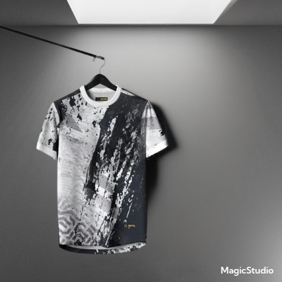 FLUSION Printed Men Round Neck Multicolor T-Shirt