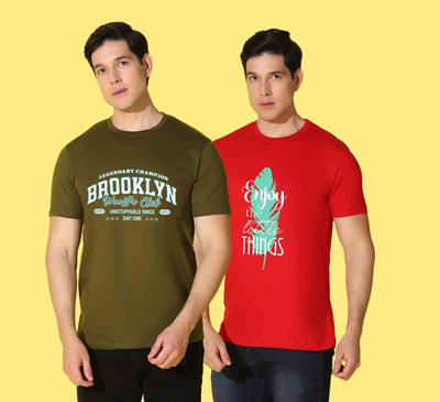 WOOSTRO Graphic Print Men Round Neck Multicolor T-Shirt