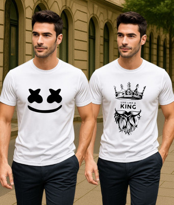 Berlin Printed Men Crew Neck White T-Shirt