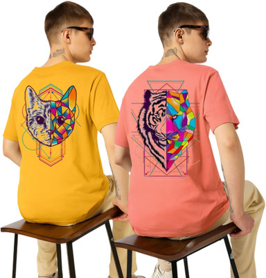 Kasendra Graphic Print Men Round Neck Multicolor T-Shirt