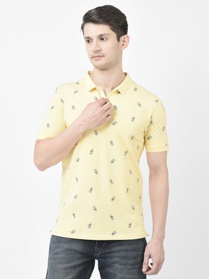 CRIMSOUNE CLUB Graphic Print Men Polo Neck Yellow T-Shirt