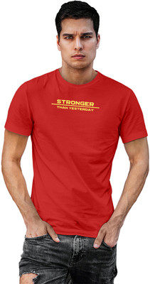 Fighterhero Printed Men Round Neck Red T-Shirt