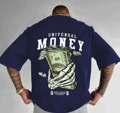 LGR FASHION Printed Men Round Neck Dark Blue T-Shirt