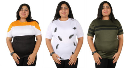 Oishee Printed Women Round Neck Multicolor T-Shirt