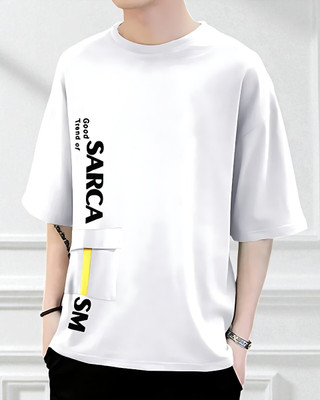 Autna Typography Men Round Neck White T-Shirt
