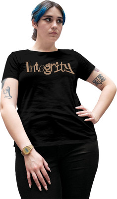 Fighterhero Printed Women Round Neck Black T-Shirt