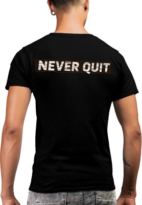 Fighterhero Printed Men Round Neck Black T-Shirt