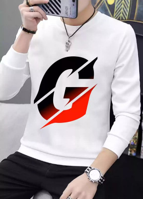 PRABHU Printed Men Round Neck White T-Shirt