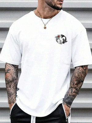 Pling Bling Graphic Print Men Round Neck White T-Shirt